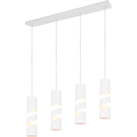 Lampe suspendue tube 4 lumières Stream blanc - 364000431 (1/3)