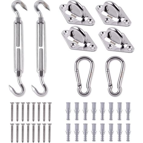 Sonnensegel-Befestigungsset, Edelstahl-Sonnensegel-Befestigungs-Befestigungs-Kit, 40-teilig (1/5)
