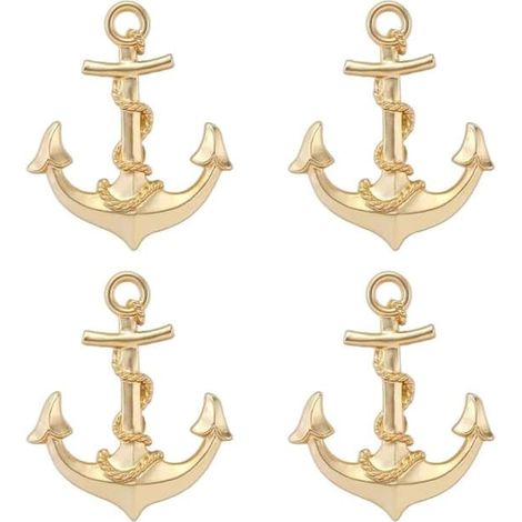 Lot de 2 boutons de porte pour meubles de cuisine - Boutons de tiroir décoratifs sur le thème nautique, ancre de bateau, poignées de meubles, tirettes de tiroir, commode, décoration intérieure (1/2)