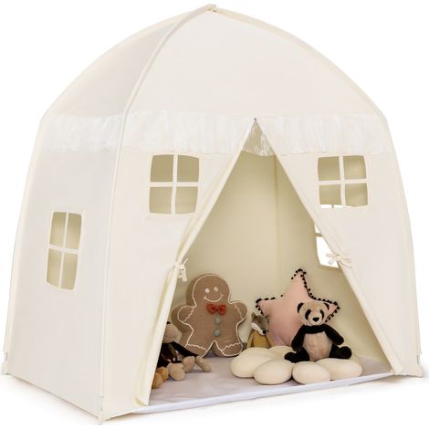 Tenda da gioco per bambini 143 x 100 x 155 cm spazio confortevole design pratico cotone bianco 200014296