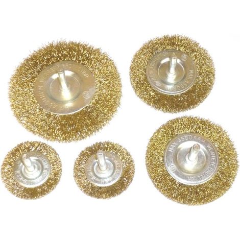 Spazzole metalliche circolari per trapano con fili ondulati - 5 pezzi