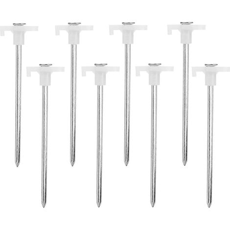 Set mit 8 kompatiblen 20-cm-Zeltheringen, inklusive Seilen und Stahlbefestigungen. Ideal für Camping im Freien. (1/5)