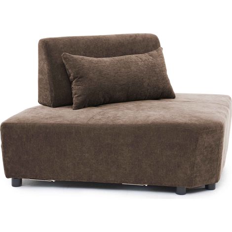 Fauteuil d'angle canapé modulable dossier ajustable 170 cm chocolat - Callisto