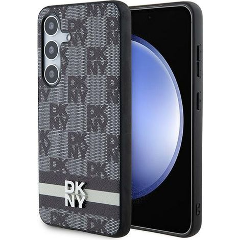 Dkny Lederhülle mit Karomuster und Streifenmuster für Samsung Galaxy S24 (Schwarz) (1/5)
