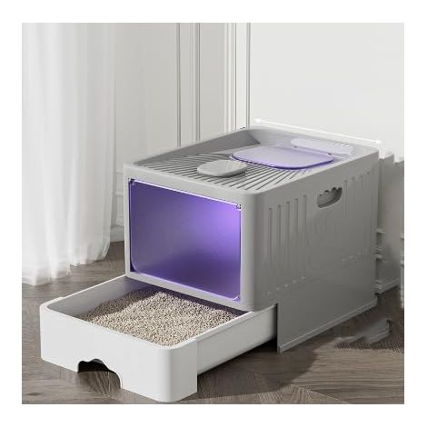 Bac à Litiere Chat Autonettoyante,Maison de Toilette pour Chat,Bac à Litière Autonettoyante,Litière Automatique Autonettoyant pour Chats