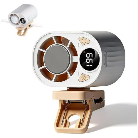 Ventilateur Voiture à Pince Rechargeable USB, Mini Climatiseur Portable 199 Vitesses Sans Pales(Blanc) (1/5)