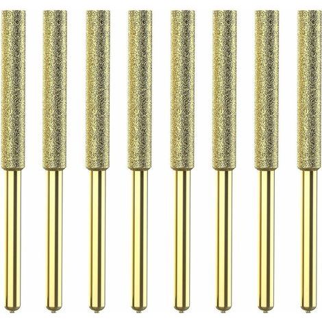 Embouts de tronçonneuse 8 pièces pour affûter les tronçonneuses Lime de tronçonneuse électrique à haute dureté revêtue de titane 4mm (1/5)