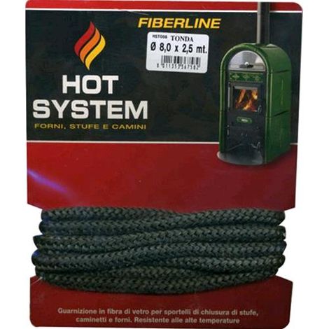 GUARNIZIONE in fibra di vetro Tonda per STUFA 8x2,5 metri FIBERLINE
