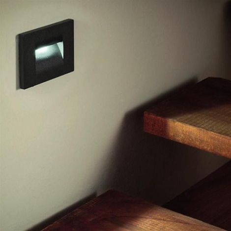 Pack de 10 - Balise LED saillie 3W 220V 120° Noire IP44 pour Escalier - Blanc Froid 6000K - 8000K - SILAMP (1/5)