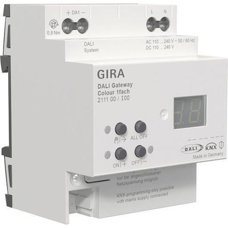 Gira DALI Gateway Colour 1f REG KNX Secure [211100], 2111 00