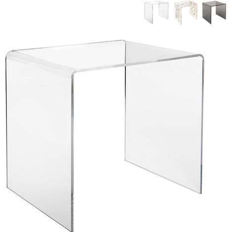 Tavolino da salotto moderno in plexiglass trasparente 50x40x50cm 80'S Big - Trasparente