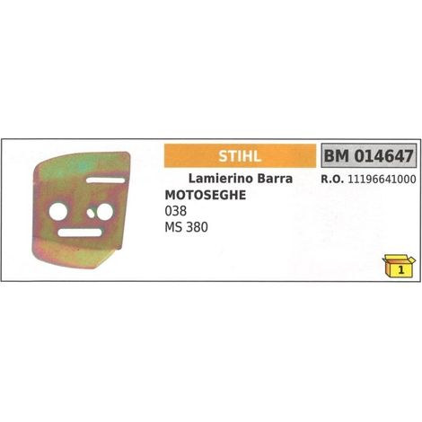 Seitenschienenblech Kettenseite STIHL für Kettensäge 038 MS 380 014647