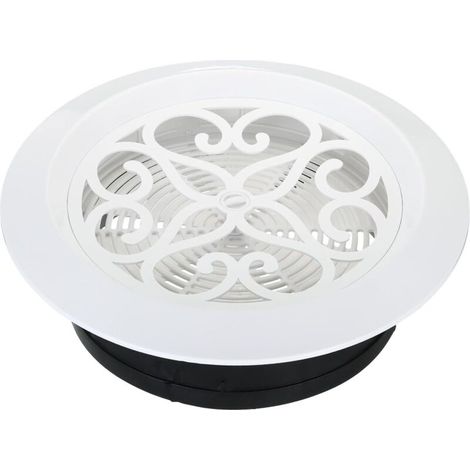 Griglia di ventilazione rotonda KZQ da 75 mm, diffusore da soffitto regolabile in ABS con griglia di ventilazione e schermo per bagno, cucina e soggiorno, bianco (1/4)