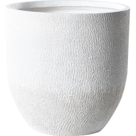 Maceta de mezcla de arcilla blanca 46 cm fibra arcilla resistente Kannia (1/5)