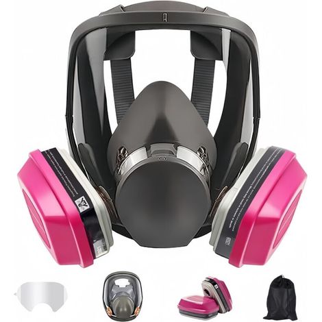 Masque de protection respiratoire complet réutilisable – Double filtration contre vapeurs et poussières – Ajustement confortable pour travaux intensifs (1/5)