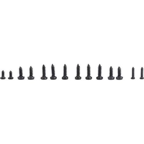 Vis auto-taraudeuses à tête plate - - Lot de 1000 - M1 M1.2 M1.4 M1.7 - Acier inoxydable - Noir - Antirouille (1/4)