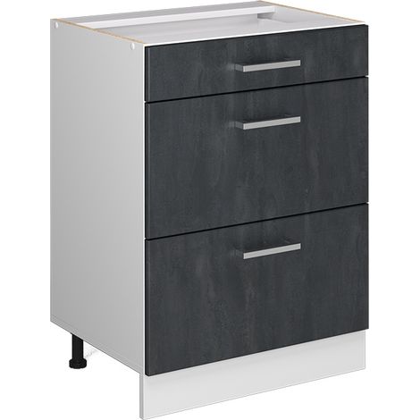 Meuble cuisine R-Line, Béton noir, 60cm sans PT, Vicco (1/5)