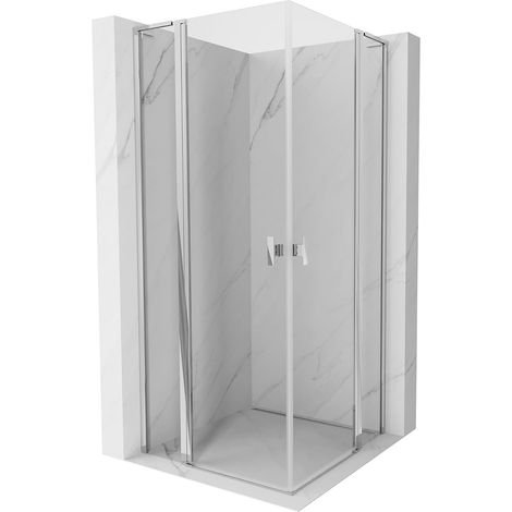 Mexen Mist L Duo cabina de ducha abatible 120 x 120 cm, transparente, cromo - 8A4L-120-120-01-00 (1/5)