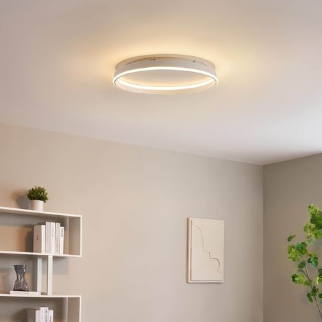 Plafonnier épuré LED dimmable rond blanc de 60 cm - Soléane (1/5)