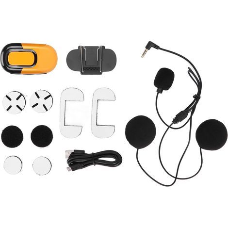 Motorcycle helmet with removable Bluetooth 5.0 headphones, 1100 mAh battery, for motorcyclists - Yellow (1/5)