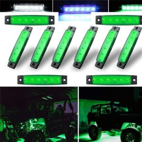 Set of 10 LED Rock Lights, Light Strips, Wheel Well Lights, LED Underglow Lights for Trucks, Golf Cart, Jeep Wrangler, RZR, Offroad, F150, F250, Snowmobile (Green) (1/5)