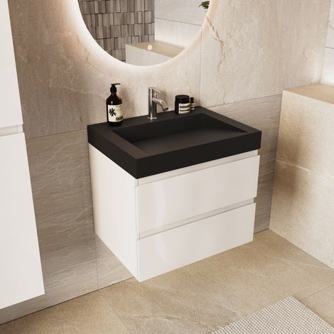 LOMAZOO meuble de salle de bain Zarivo blanc brillant - 60 cm - (1/5)