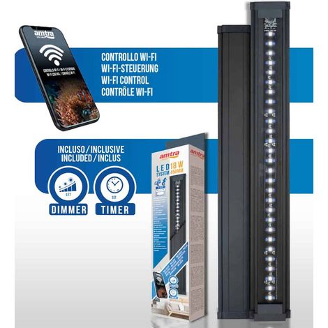Lampada a Led 18 W Amtra System Reef Wi-fi per acquari da 40 a 60 cm