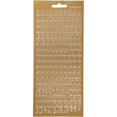 Autocollants - Doré - Lettres - 1 pce - Objets décoratifs - Adulte - Mixte