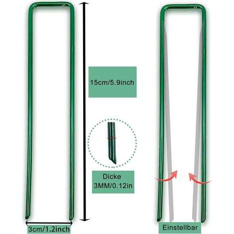 Seedpal Piquets De Fixation En Acier Galvanisé (50 Pièces) - Agrafes De Fixation Solides Pour Toile De Paillage, Grillage Et Filets - 150 mm Long, 25 mm Large, 3 mm Seedpal Piquets De Fixation En Acier Galvanisé (50 Pièces) - Agrafes De Fixation Solides Pour Toile De Paillage, Grillage Et Filets - 150 mm Long, 25 mm Large, 3 mm