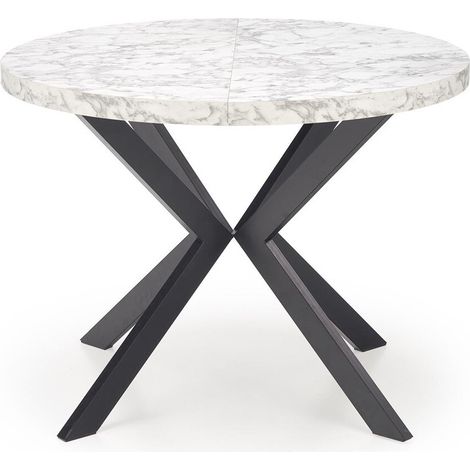 Mesa Houston 1495, Mármol blanco + Negro, 76x0x0cm, Alargamiento, Aglomerado laminado, Metal