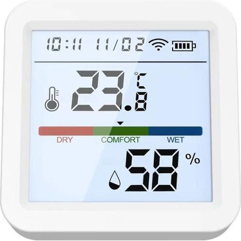 Hygromètre WiFi Tuya Smart Life pour la maison, capteur de température et d'humidité, thermomètre rétroéclairé, compatible avec Alexa et Google Assistant (1/4)