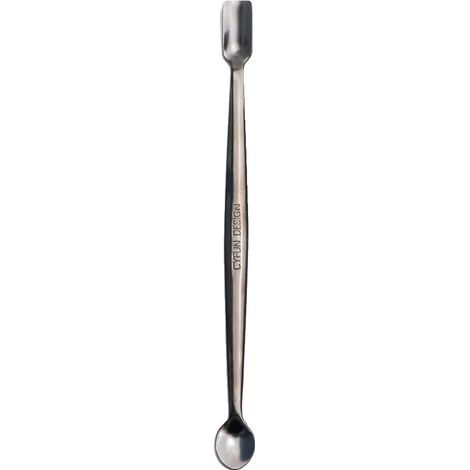 Cucharas hechas a mano, con dos cabezales, de acero inoxidable, 1 unidad, color negro. (1/2)
