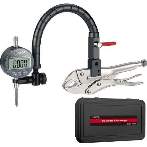 25.4mm/0.01mm Comparateur Numérique pour Étrier de Frein - Outil de Mesure Automobile avec Jauge de Déformation de Disque, Pince de Verrouillage 7'', Support Flexible 360° (1/5)
