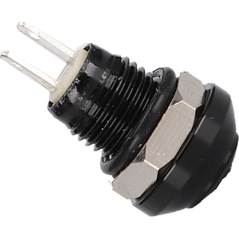Interrupteur à bouton-poussoir étanche à réarmement automatique 1A 24V, ultra-petit, non éclairé, non autobloquant, de 8 mm, en alliage zinc-aluminium (noir). (1/5)