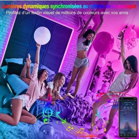 Ruban Led - - 30m - Multicolore - Intérieur - Télécommande 44 Touches (1/4)