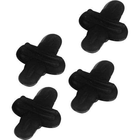 4 Amortisseurs de vibrations en caoutchouc pour arcs - Réduction du bruit et des chocs - Noir (Pack de 4) (1/4)