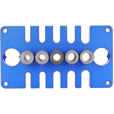 08650 Stempelpositionierer Dübelbohrlehre 3-in-1 Holzbearbeitungsbohrwerkzeuge Blaue Aluminiumlegierungen