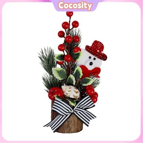 Mini sapin de Noël - COCOSITY - Petit arbre PE - Baies rouges - Portable - Intérieur (1/3)