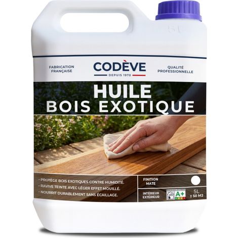 Huile Bois Exotique - 5 L - Codeve Bois - Pour La Protection De Votre Bois Tropical En Ipé, Teck, Iroko Ou Sipo.