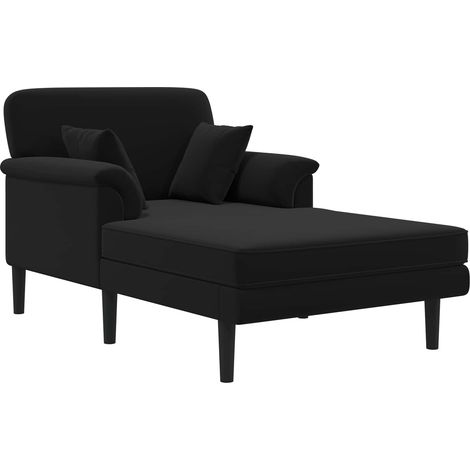 Chaise longue Nero Velluto vidaXL (1/5)
