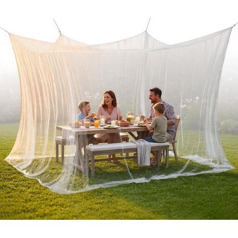 Großes Außen Moskitonetz, Ultrafeinmaschiges Insektenschutznetz für Terrasse Camping Garten, 300×300×250cm (1/5)