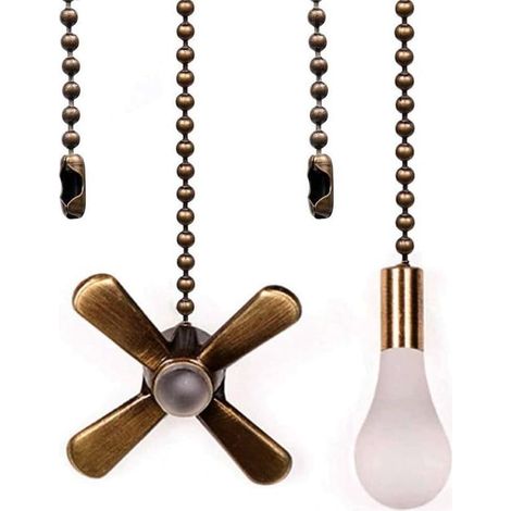 Chaînette pour Ventilateur Plafond – 3 mm, Perles Cuivre, 30 cm – Bronze – Finition Anti-ternissement – Décorative (1/5)
