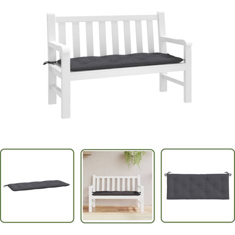 The Living Store Gartenbank-Auflage Anthrazit 120x50x7 cm Oxford-Gewebe - Sitzkissen - Gartenkissen - Outdoor-Kissen - Balkonmöbel - Terrasse (1/5)