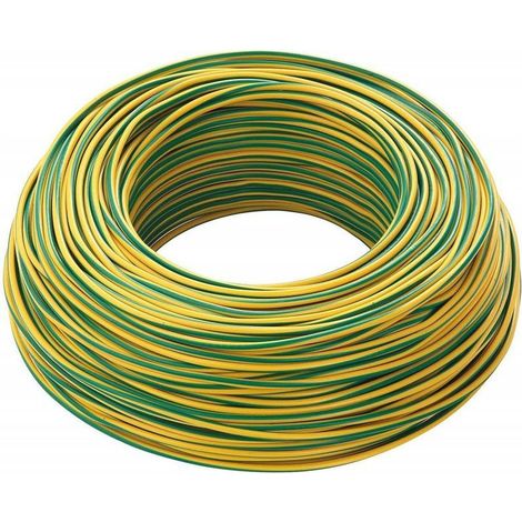 TrAdE Shop Traesio - Cavo Giallo Verde 100 Mt Isolato Unipolare 1x1,5 Antifiamma Materiale Elettrico -