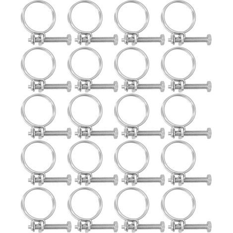 Colliers de serrage double fil inoxydable 201, réglables 25-29mm, résistants à la corrosion pour tuyaux