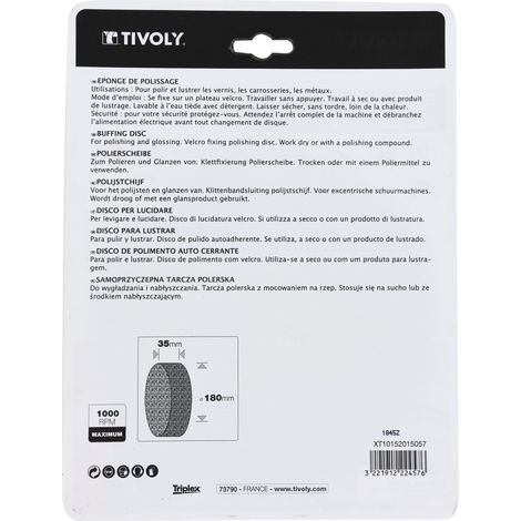 Tivoly • Disco in spugna lucidante con base autobloccante Ø 180 x35mm