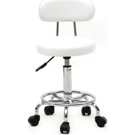 Tabouret de salon réglable de forme ronde avec dossier et ligne blanche (1/5)