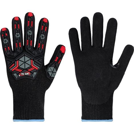 Feldtmann Opti Flex Schnittschutzhandschuh XTREME Impact 0891 Gr. 9 schwarz/rot