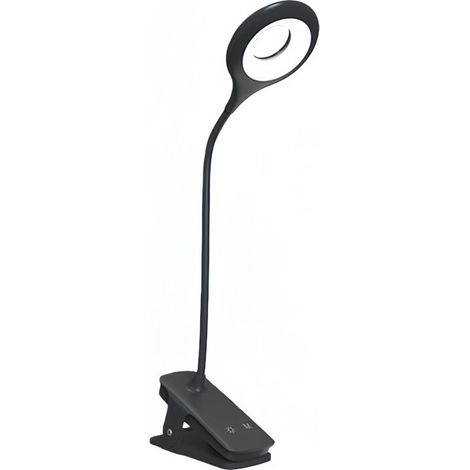 Nachttischlampe mit Klemme, 3 Farben, 3 Helligkeitsstufen, stabiler Klemme, wiederaufladbares USB-C-Nachtlicht mit Schwanenhals fürs Bett