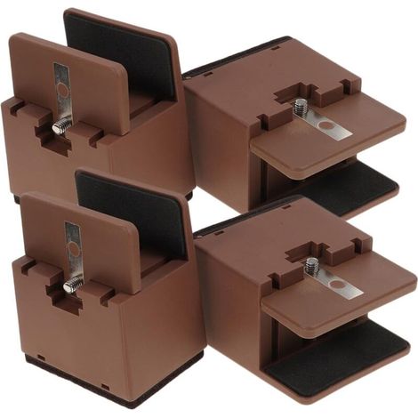 Rehausseur de repose-pieds réglable - Rehausseur robuste pour meubles - Canapé, bureau, armoire - 4 pièces - Marron - 5 x 1 - 3,7 cm (1/4)